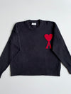 Ami Paris Ami de Coeur Navy Knit Sweater | Size (XL)