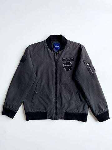 Frank Stone Charcoal Bomber Jacket with Patches (M )