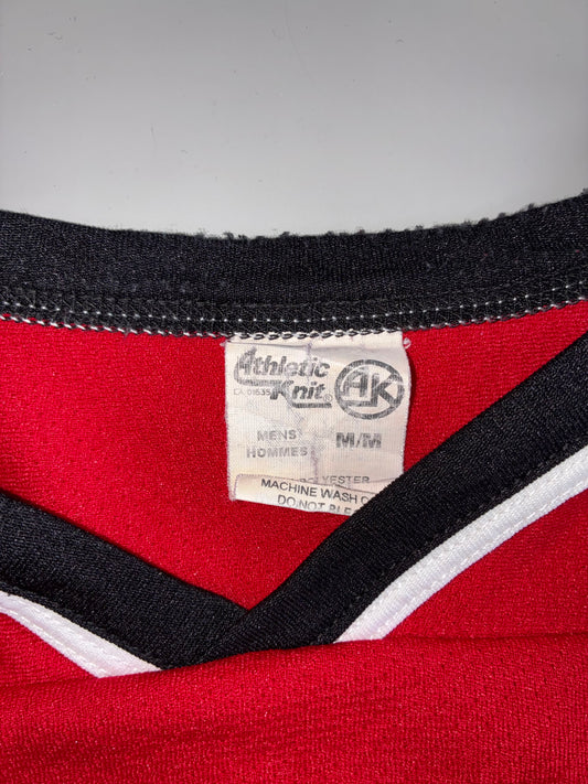 Vintage Wolves Hockey Jersey – Red/Black, Athletic Knit (XL)