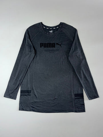 Puma Spell-Out Long Sleeve Tee - Grey  (L)