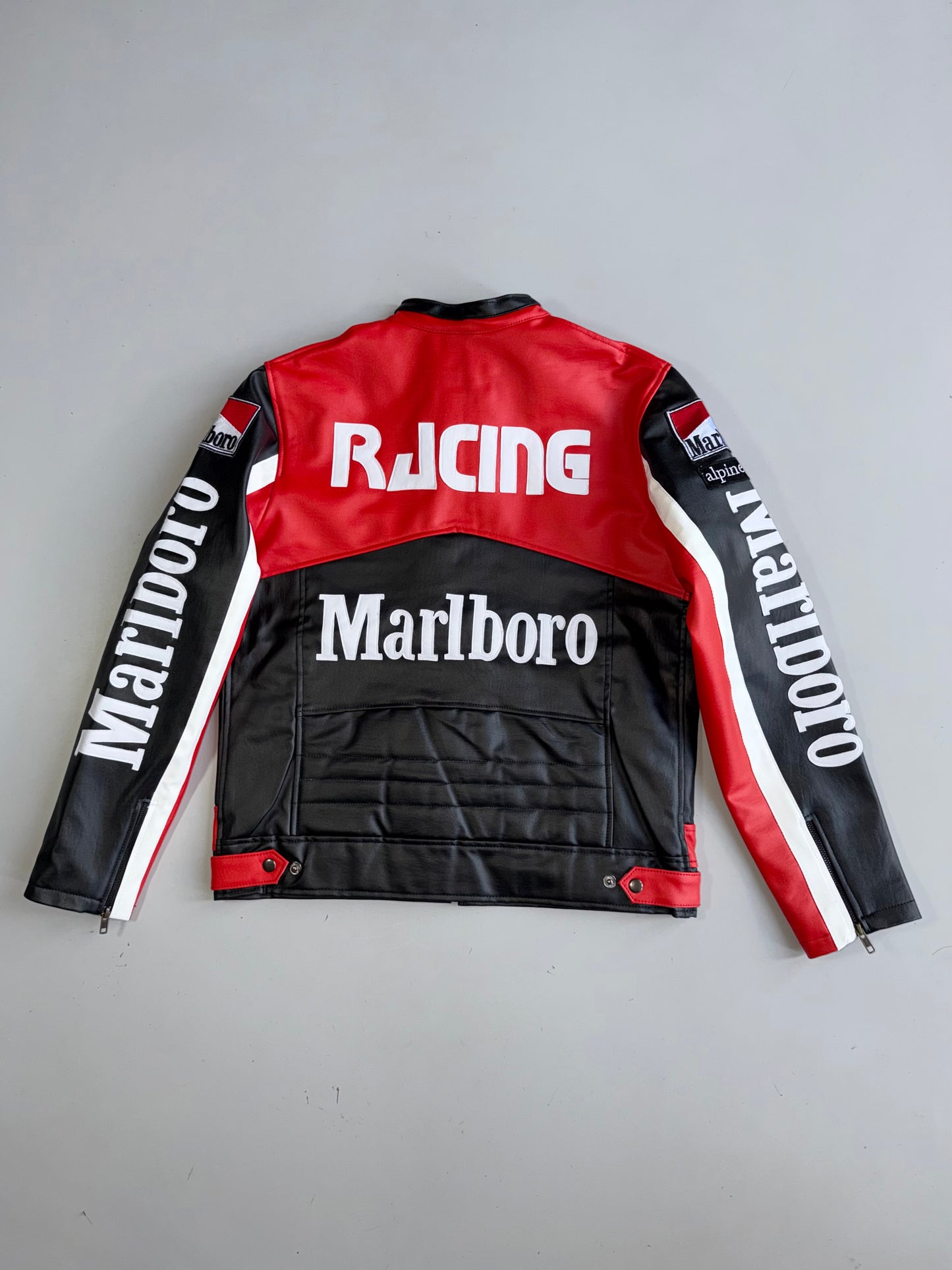 !                          Ultra Premium Marlboro Brand New Leather Racing Jacket (S/M)