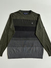 U.S. Polo Assn. Colour-Block Striped Knit Sweater – Olive/Grey(S)