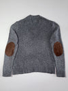 Polo Ralph Lauren | Charcoal Grey Hemp-Cotton V-Neck Chunky Knit Sweater | (XL)
