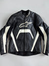Alpinestars Perforated Star Logo Racing Leather Jacket Hump On Back (Paded)(S)
