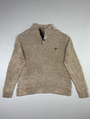 Chaps Beige 1/4 Button Mockneck Sweater (XL)