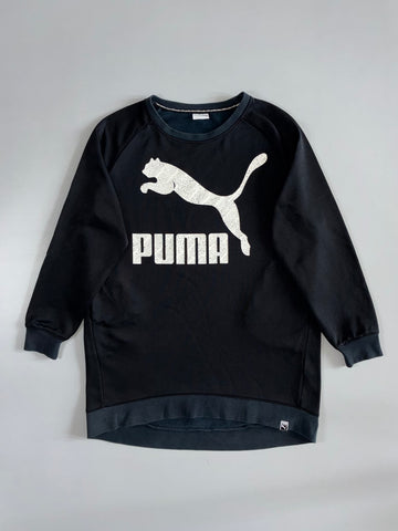 Puma | Oversized Logo Crewneck Sweatshirt | Black (L)