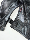 Swift Black & Grey Leather Motorcycle Racing Jacket – Armoured Panels (Padded) (M)