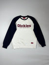 Dickies "The Original" Raglan Crewneck Sweatshirt, Heather White/Navy (S)