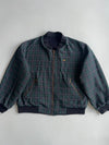 Lacoste | Reversible Wool Bomber | Navy / Green Tartan (XL)