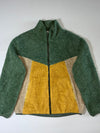 Ball Friends Colorblock Sherpa Fleece Zip Jacket – Green & Mustard (XL)