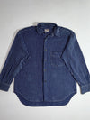 Vintage Guess Jeans Jacquard Stripe Long Sleeve Shirt – Navy/White (M/L)