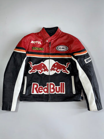 Vintage Red Bull Racing by Echtes Leder Pure Leather Jacket (ULTRA RARE) (PADDED) (M)