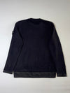 Stone Island Compass Badge Crewneck Knit Sweater with Strap Details – Black (M)