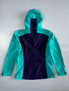 Salomon Colorblock Geometric-Lined Hooded Shell Jacket Teal Navy (M)