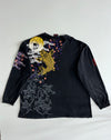 Vansion Collection Koi Fish Graphic Long Sleeve Tee – Black, Japanese Sakura Print (3XL)