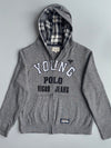 Young Polo Vigor | Grey Zip Hoodie Plaid Lined | (S)