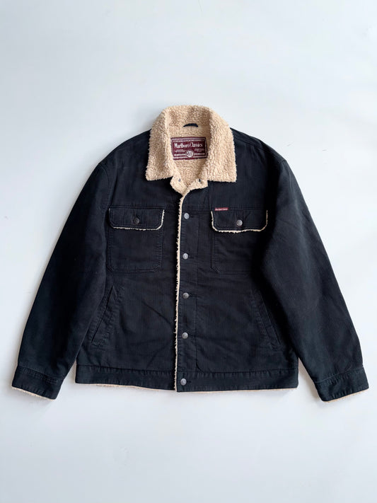 Vintage Marlboro Classics Corduroy Sherpa Trucker Jacket – Black (XL)