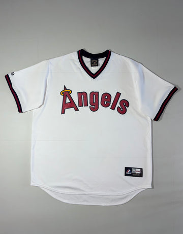 Majestic MLB Los Angeles Angels Cooperstown Collection Baseball Jersey – White (2XL/3XL)