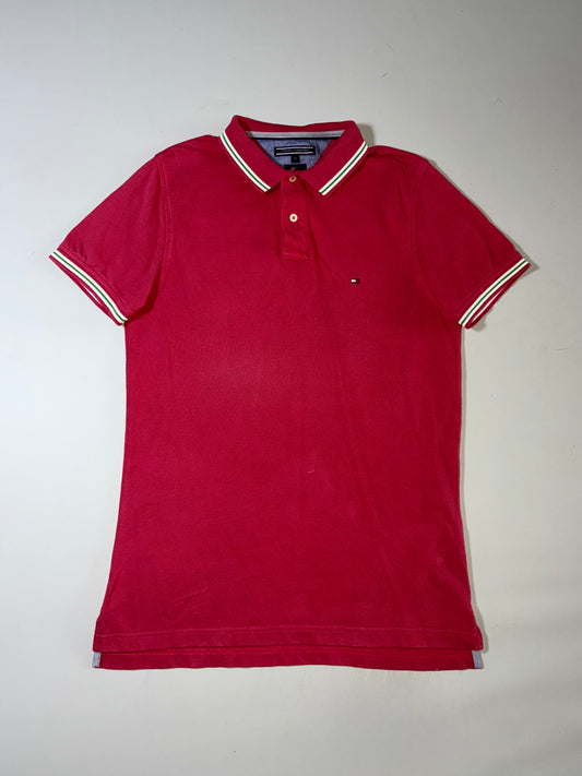 Tommy Hilfiger Tipped Collar Slim Fit Polo – Red (M)