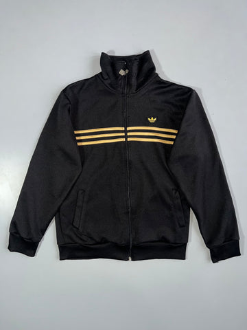 Adidas Originals Black & Gold Stripe Full Zip Track Jacket (S)