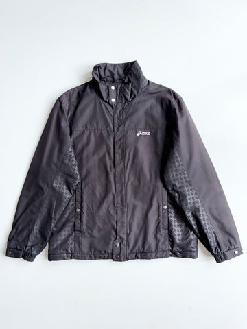 Asics Black Houndstooth Panel Padded Track Jacket (L)