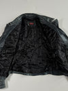 Vintage HIS Blue Grey Distressed Leather Biker Jacket Women's (M)