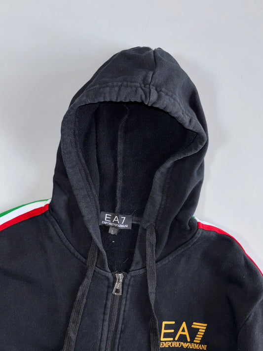 EA7 Emporio Armani Italian Flag Stripe Full-Zip Hoodie (S)