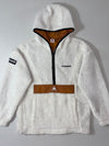 Le Coq Sportif Sherpa Fleece Half-Zip Anorak – White/Tan, Hooded, (M)