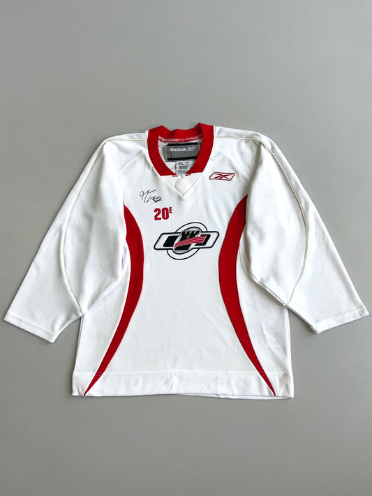 Reebok CCM Windsor Spitfires OHL Hockey Jersey #20E Autographed White Red Youth (M)
