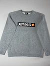 Nike | “Just Do It” Box Logo Crewneck Sweatshirt – Heather Grey | (XL)