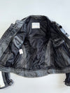 Austsales Direct Black White Leather Racing Jacket (Paded)(M)