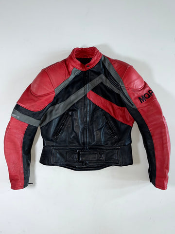 MQP Red & Black Armoured Leather Racing Jacket (S)