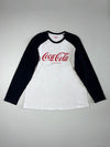 Coca-Cola Classic Logo Raglan Long Sleeve T-Shirt – Black & White (XL)