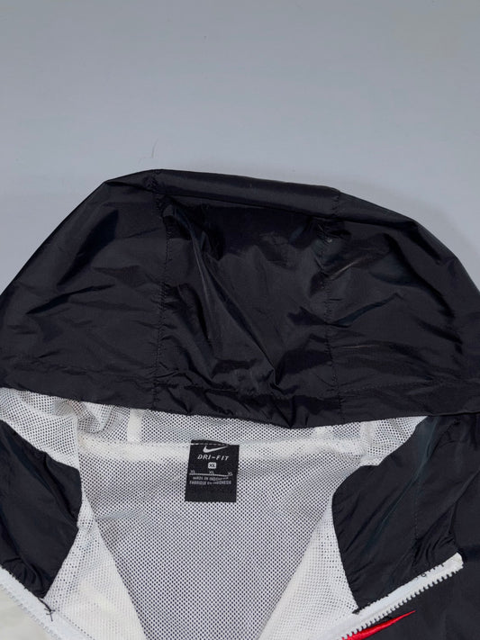 Nike Air Anorak Half-Zip Hooded Windbreaker Black/White (XL)