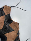 Vintage Patchwork Leather & Suede Lace-Up Vest (XS)