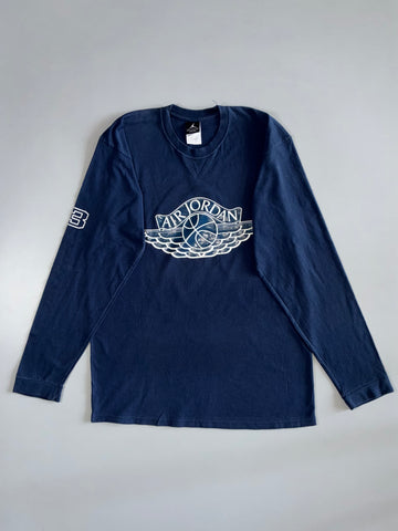 Air Jordan Navy Wings Long-Sleeve Tee  #23 Sleeve (L)