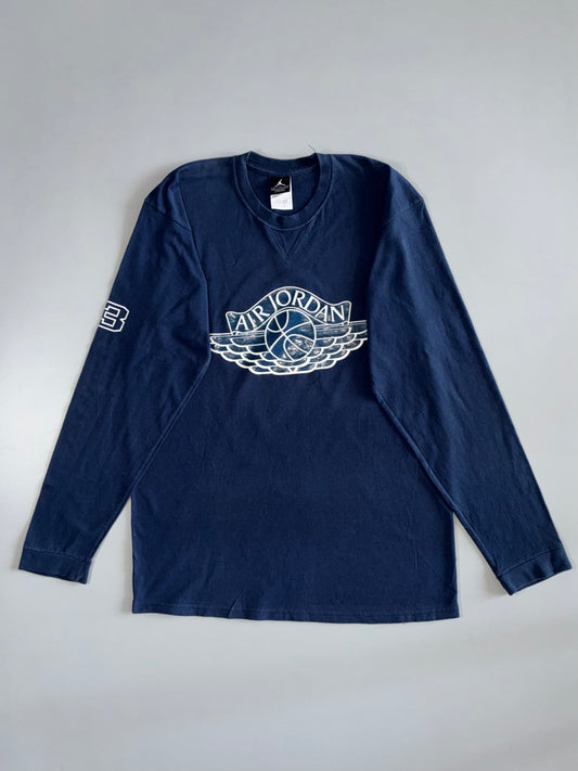 Air Jordan Navy Wings Long-Sleeve Tee  #23 Sleeve (L)