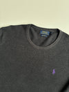 Polo Ralph Lauren Charcoal Black Textured Pima Cotton Crewneck Sweater (XL)
