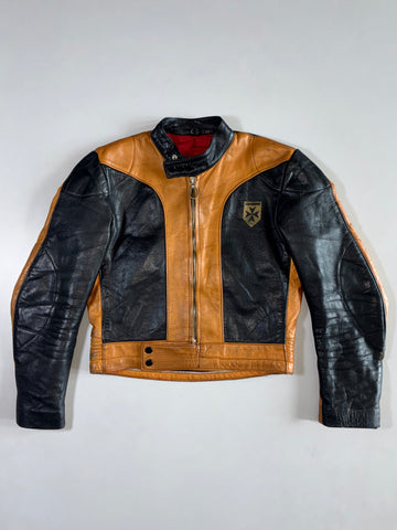 Harro Kombi Vintage Tan & Black Leather Racer (XS)