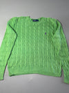Vintage Polo by Ralph Lauren Lime Green Cable Knit Sweater – (XL)