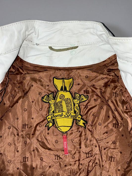 Icon Moto “Bomb Shell” White Leather Jacket (XS/S)