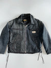 Harley-Davidson “An American Legend” Lace-Up Biker Pure Leather Panel Jacket (XL)