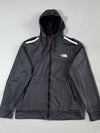 Vintage The North Face Dark Grey Grid Fleece Zip-Up Hoodie (L)