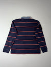 Tommy Hilfiger Navy Striped Rugby Polo – Chambray Collar, “5” Patch (XL)