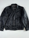 Vintage Exceed Black Leather Bomber Jacket (2XL)