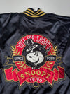 Vintage Snoopy Satin Bomber Jacket – Black/Gold Striped(XL)