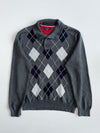 Tommy Hilfiger Argyle Knit Collared Sweater(XL)