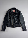 Fieldsheer Cruiser Leather Motorcycle Jacket –Black, Belted (S/M)