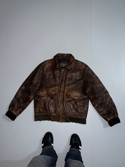 ZVintage Eddie bauer Original Brown leather Jacket (S/M)