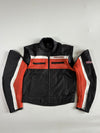 Vintage Urban Revolution Black & Orange Mesh Racing Moto Jacket Paded,Detechable Arms (L)